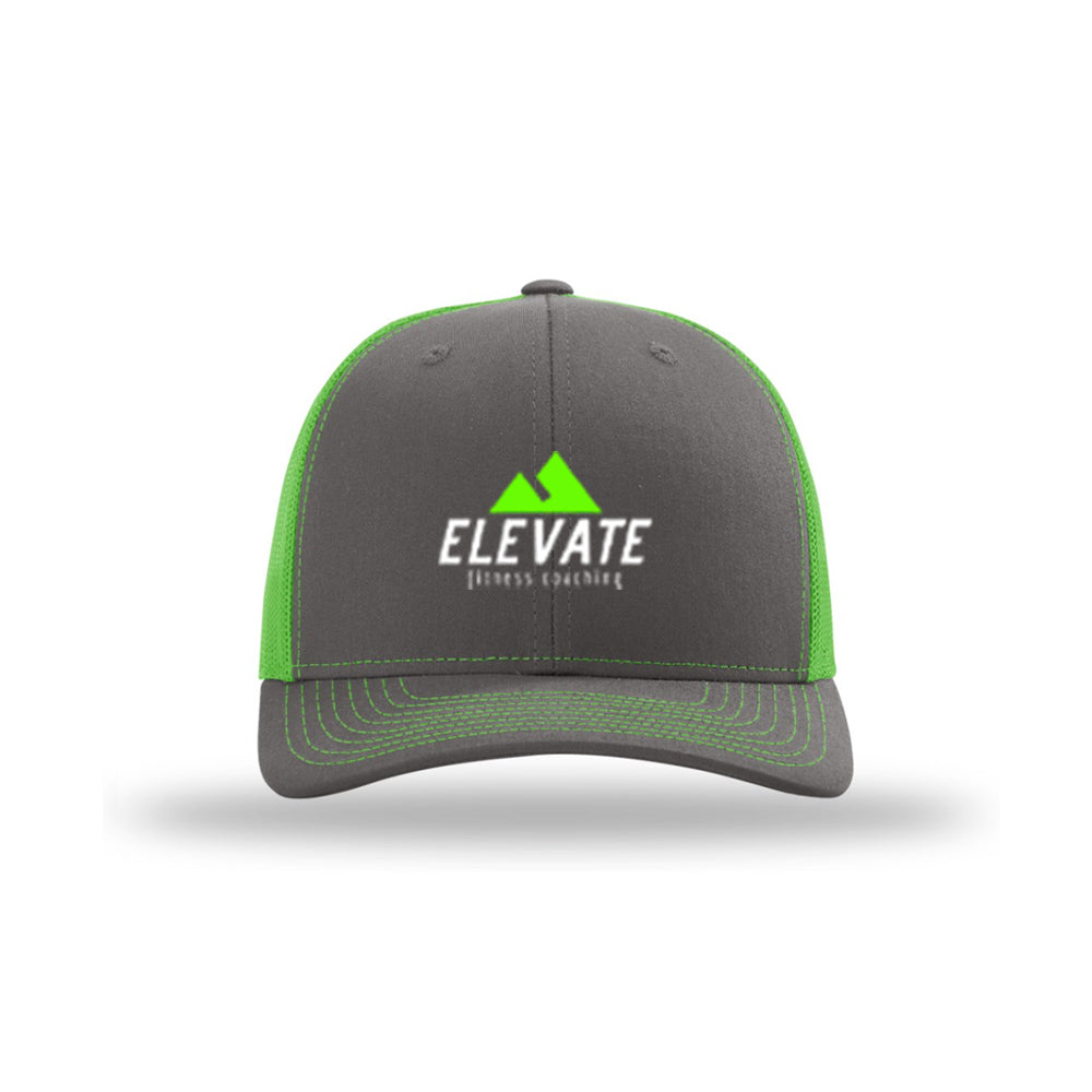 Trucker Snapback Hat - Charcoal/Neon Green