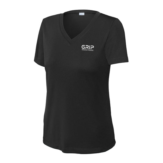 Women's PosiCharge® Competitor™ V-Neck Tee - Black - Grip
