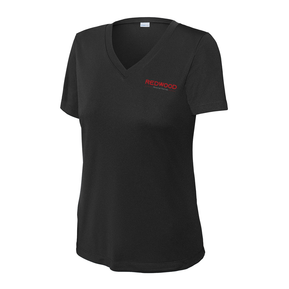 Women's PosiCharge® Competitor™ V-Neck Tee - Black - Redwood