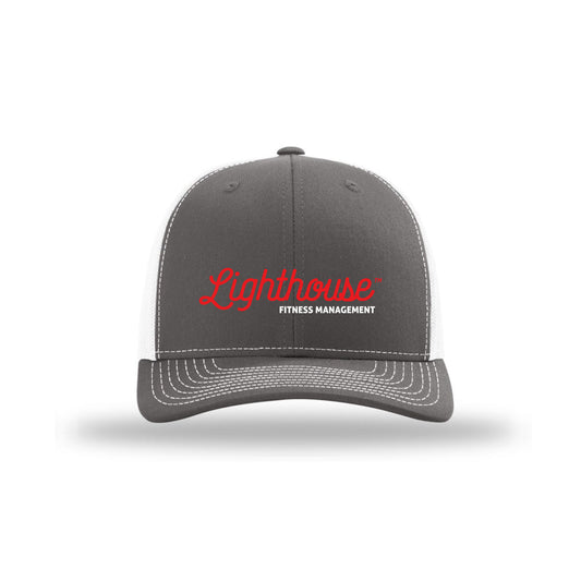 Trucker Snapback Hat -Charcoal/White - Lighthouse